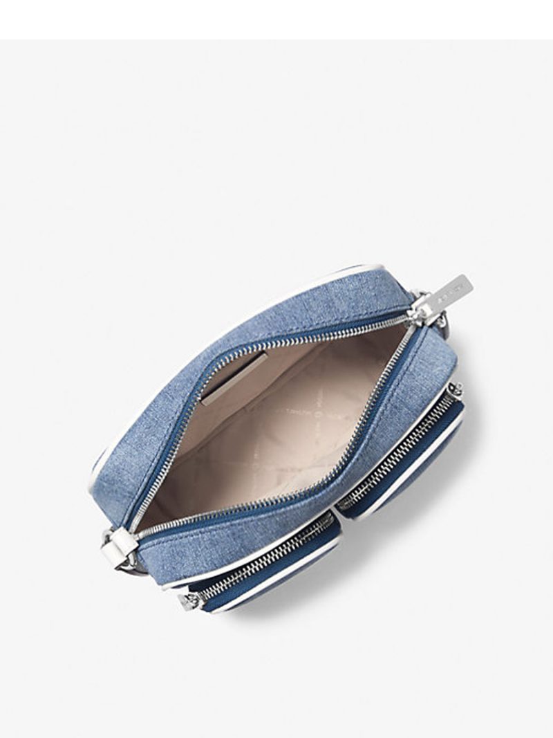 MICHAEL Michael Kors Jet Set Medium Denim Crossbody Bag with Case for Apple Airpods Pro - Image 2