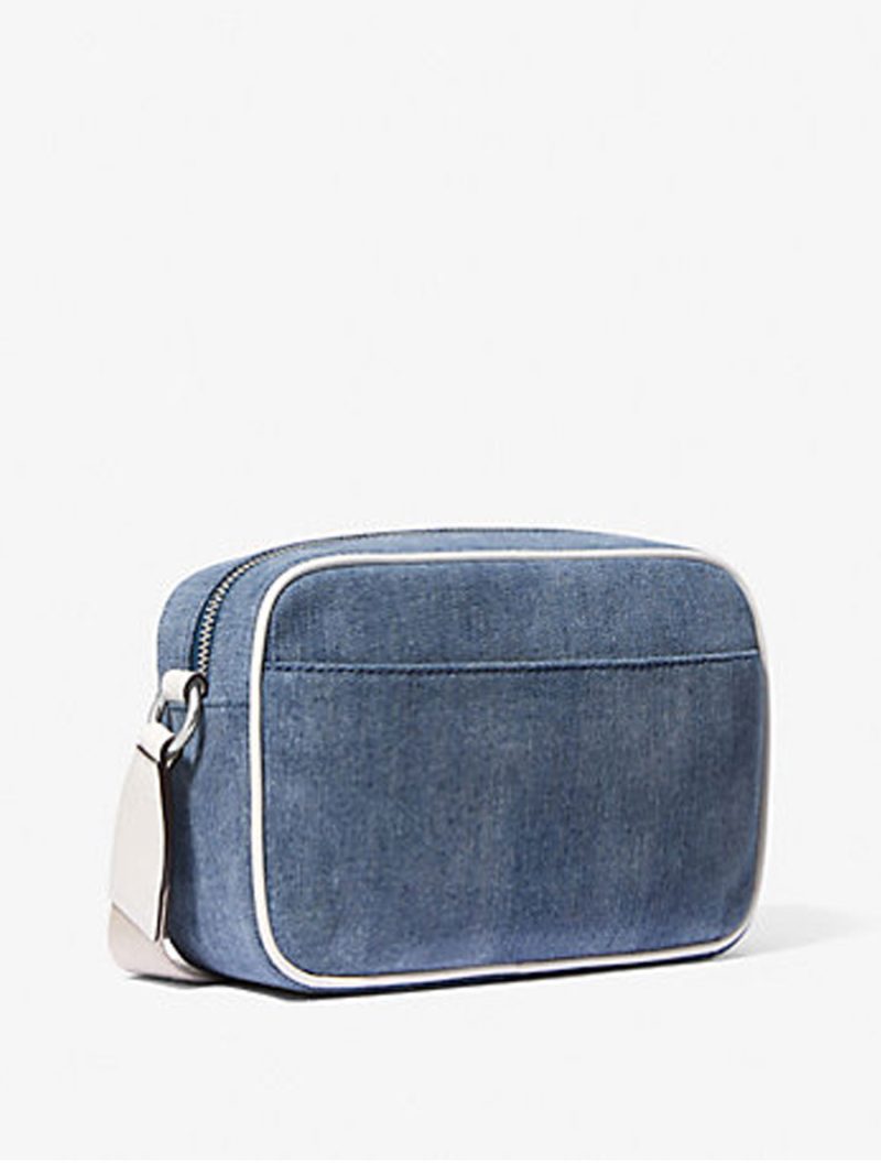 MICHAEL Michael Kors Jet Set Medium Denim Crossbody Bag with Case for Apple Airpods Pro - Image 3