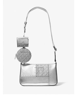 MICHAEL KORS Jet Set Travel Small Metallic Patchwork and Signature Logo Crossbody Bag