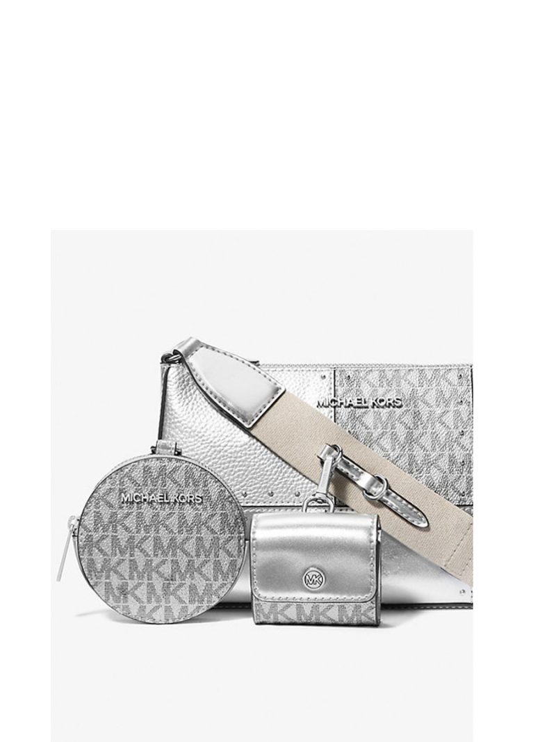 MICHAEL KORS Jet Set Travel Small Metallic Patchwork and Signature Logo Crossbody Bag - Image 3