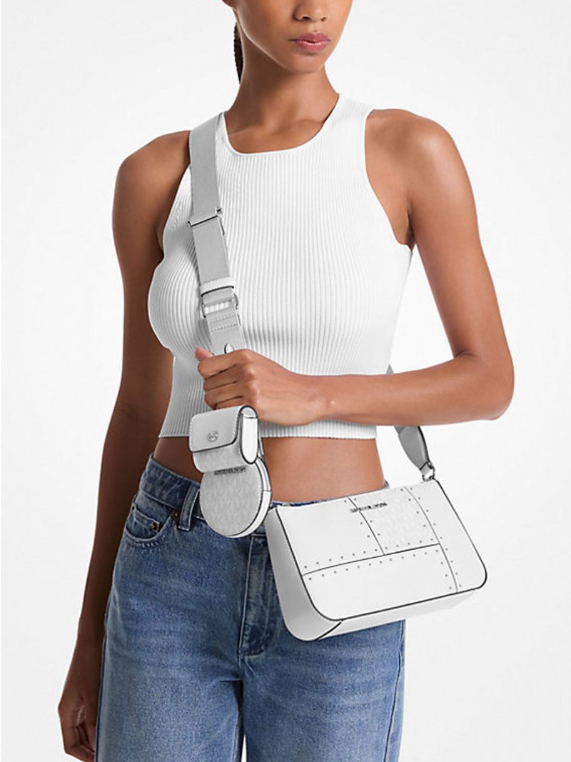 MICHAEL KORS Jet Set Travel Small Metallic Patchwork and Signature Logo Crossbody Bag - Image 4