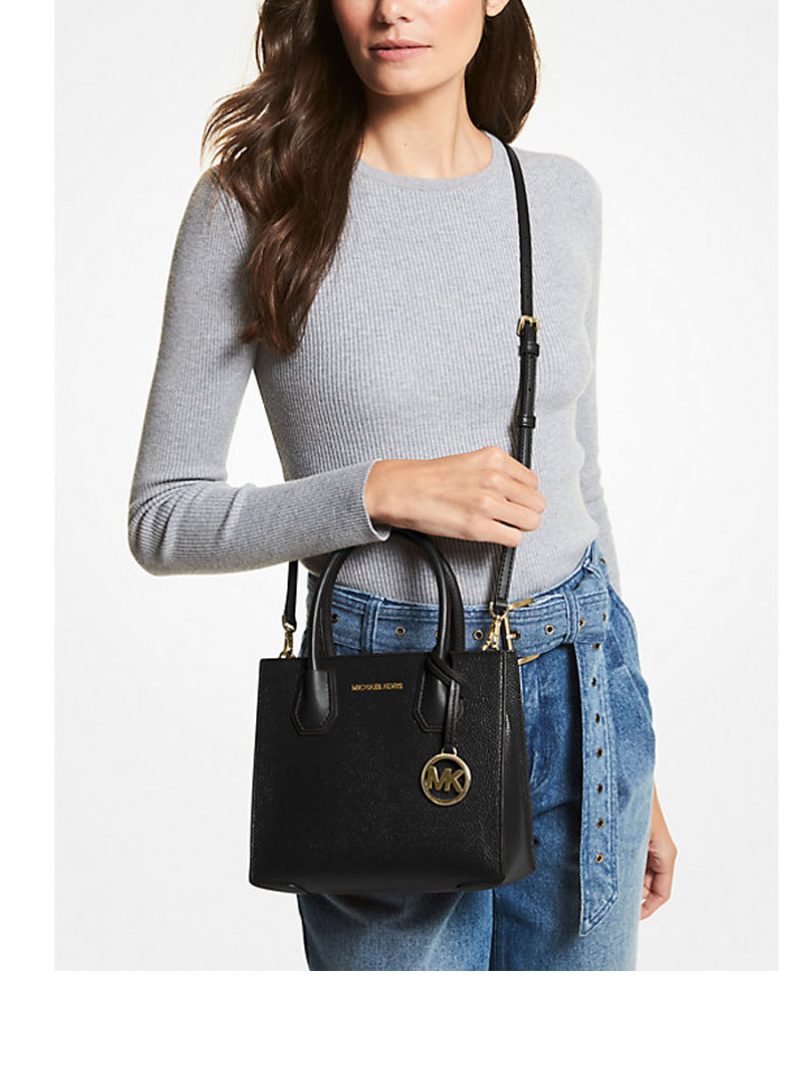 MICHAEL Michael Kors Mercer Medium Pebbled Leather Crossbody Bag - Image 3