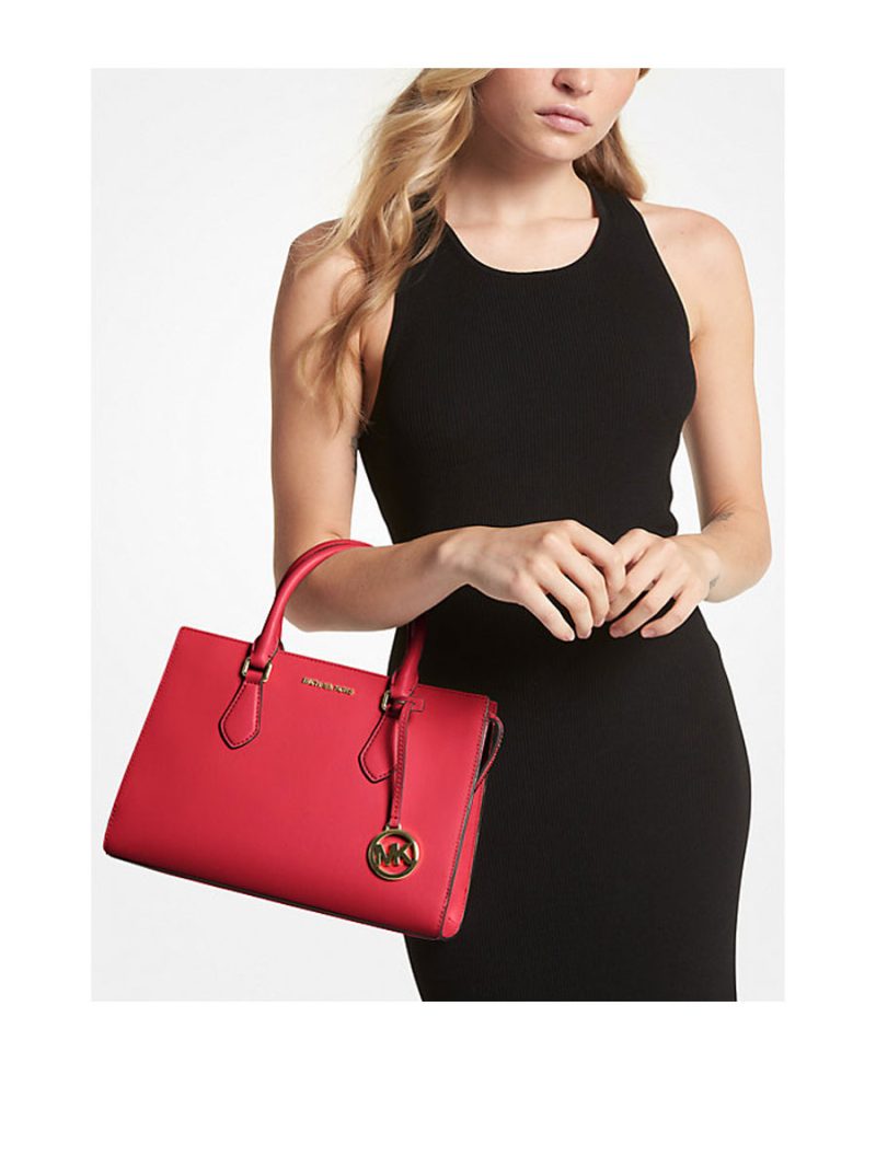 MICHAEL Michael Kors Sheila Medium Faux Saffiano Leather Satchel - Image 3