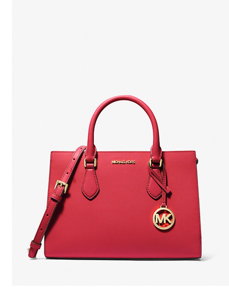 MICHAEL Michael Kors Sheila Medium Faux Saffiano Leather Satchel