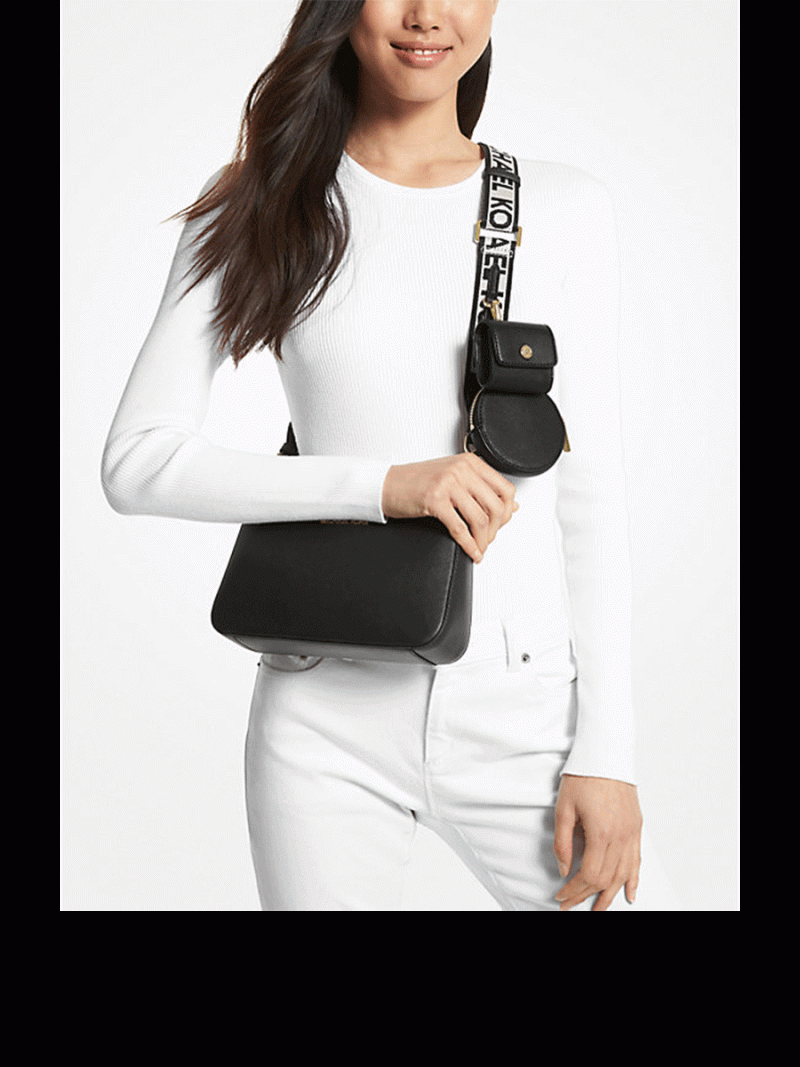 MICHAEL Michael Kors Jet Set Saffiano Leather Crossbody Bag with Case for Apple Airpods Pro® - Image 3