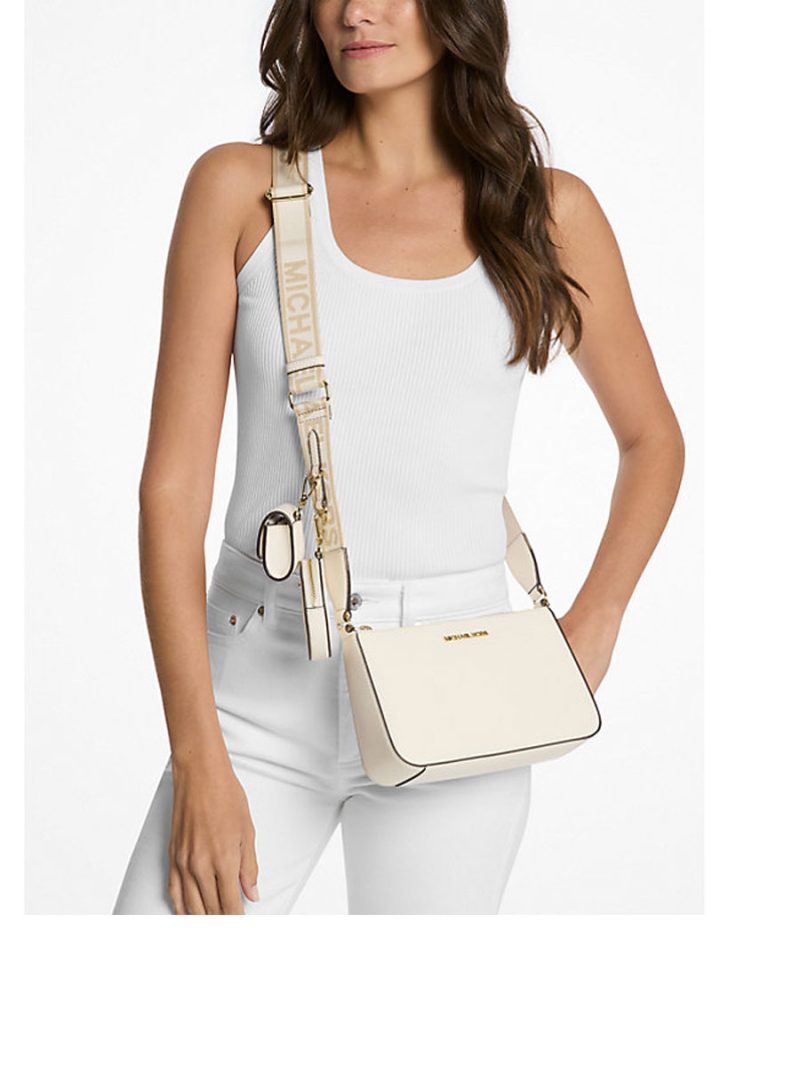 MICHAEL Michael Kors Jet Set Saffiano Leather Crossbody Bag with Case for Apple Airpods Pro® - Image 4