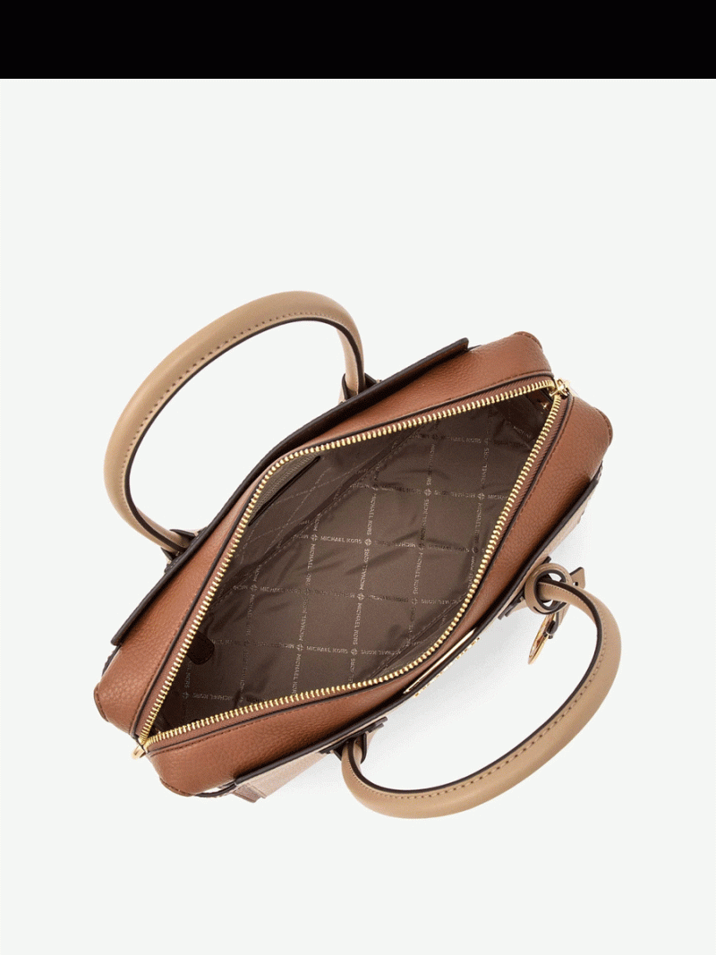 MICHAEL Michael Kors Mercer Medium Color-Block Belted Satchel - Image 3