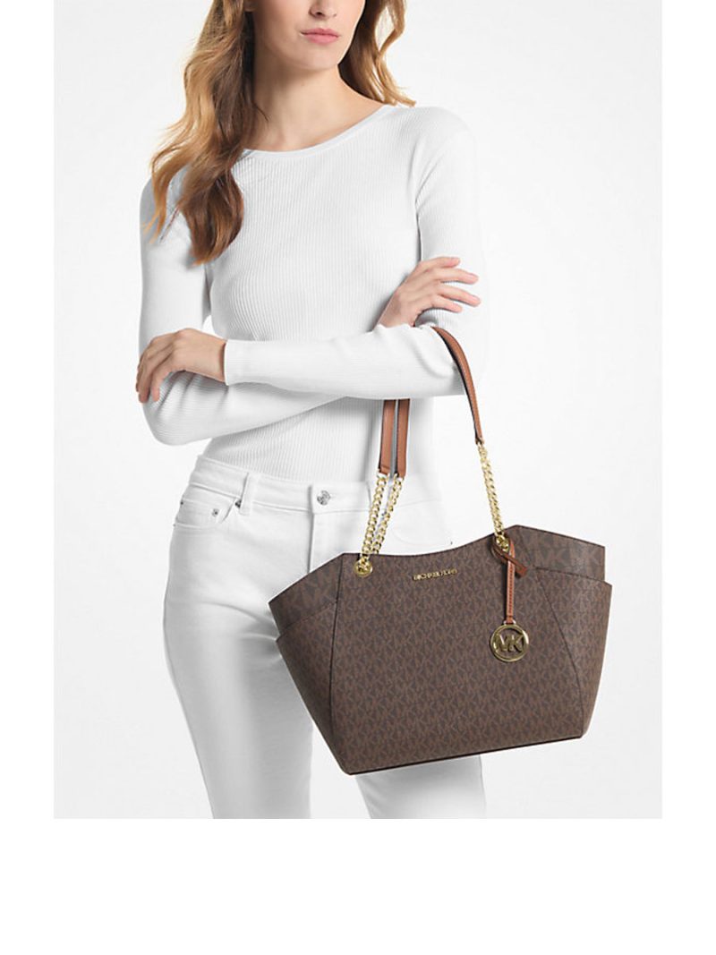 MICHAEL Michael Kors Jet Set Large Signature Logo Shoulder Bag - Image 3