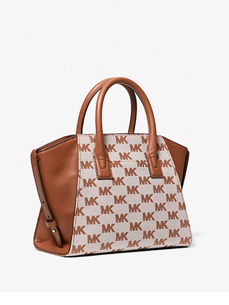 MICHAEL Michael Kors Avril Small Signature Logo Jacquard Satchel - Image 3