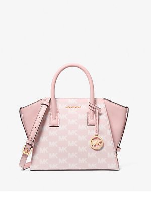 MICHAEL Michael Kors Avril Small Signature Logo Jacquard Satchel