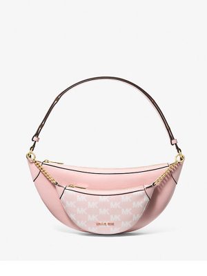 MICHAEL Michael Kors Hollis Medium 2-in-1 Pebbled Leather and Logo Jacquard Shoulder Bag