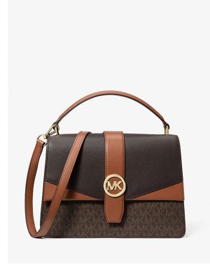 MICHAEL Michael Kors Greenwich Medium Signature Logo Satchel