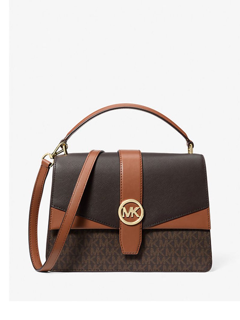 MICHAEL Michael Kors Greenwich Medium Signature Logo Satchel
