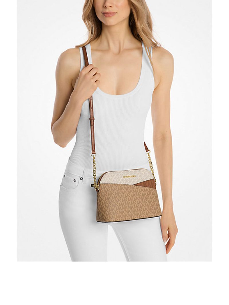 MICHAEL Michael Kors Jet Set Travel Medium Color-Block Signature Logo Crossbody Bag - Image 3