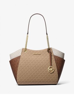 MICHAEL Michael Kors Jet Set Large Color-Block Signature Logo Shoulder Bag