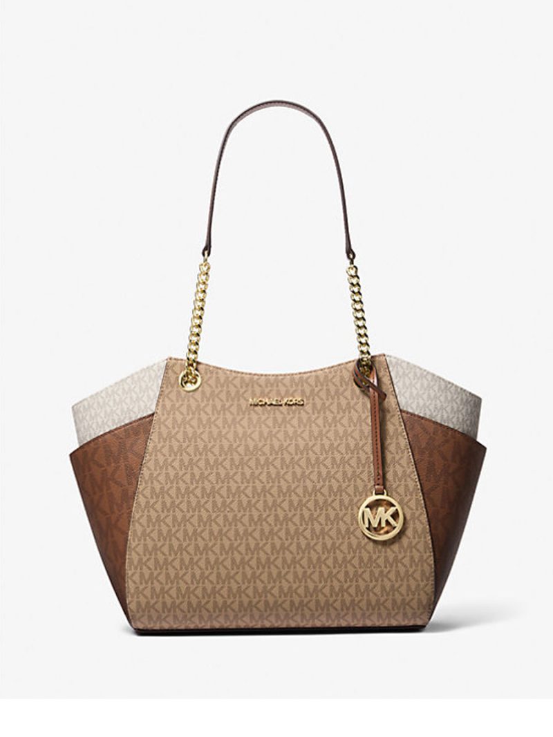 MICHAEL Michael Kors Jet Set Large Color-Block Signature Logo Shoulder Bag