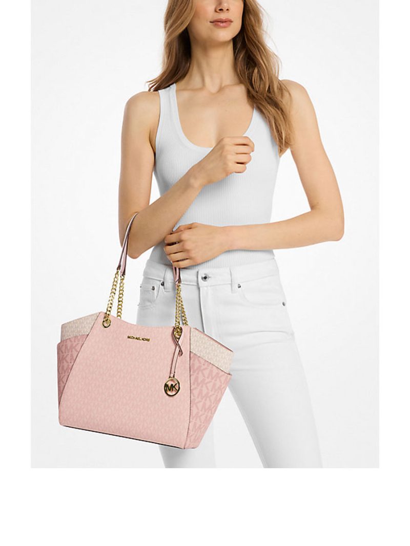 MICHAEL Michael Kors Jet Set Large Color-Block Signature Logo Shoulder Bag - Image 3