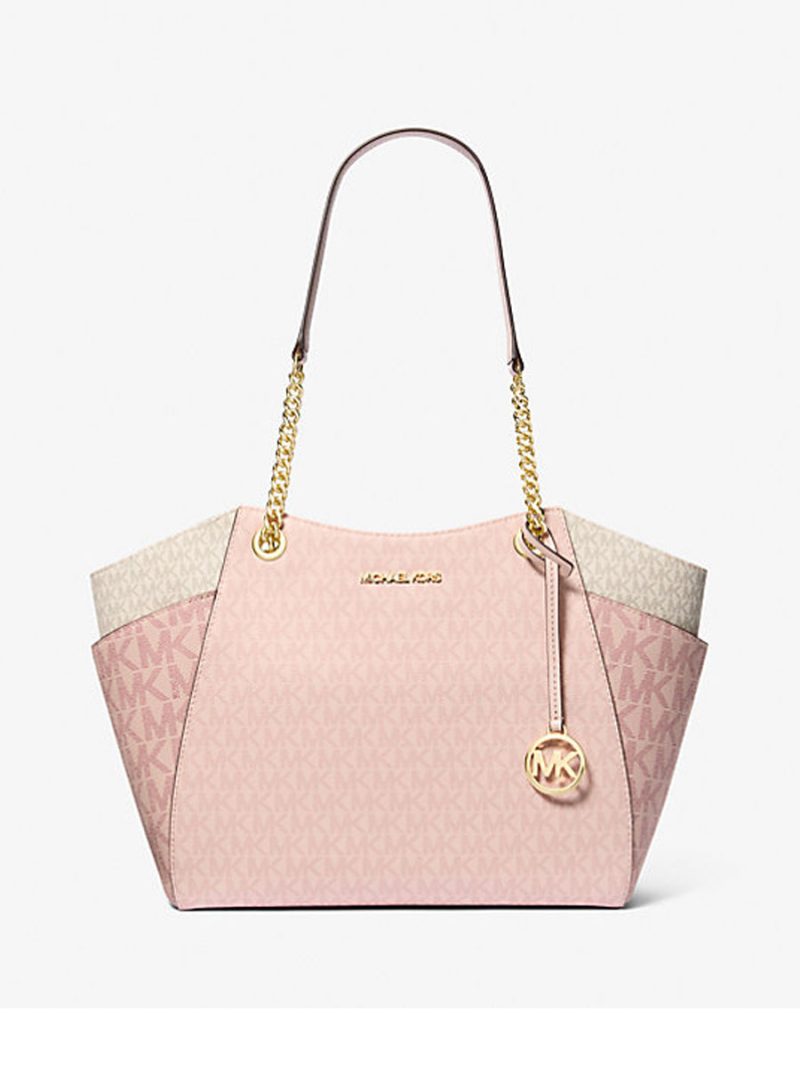 MICHAEL Michael Kors Jet Set Large Color-Block Signature Logo Shoulder Bag
