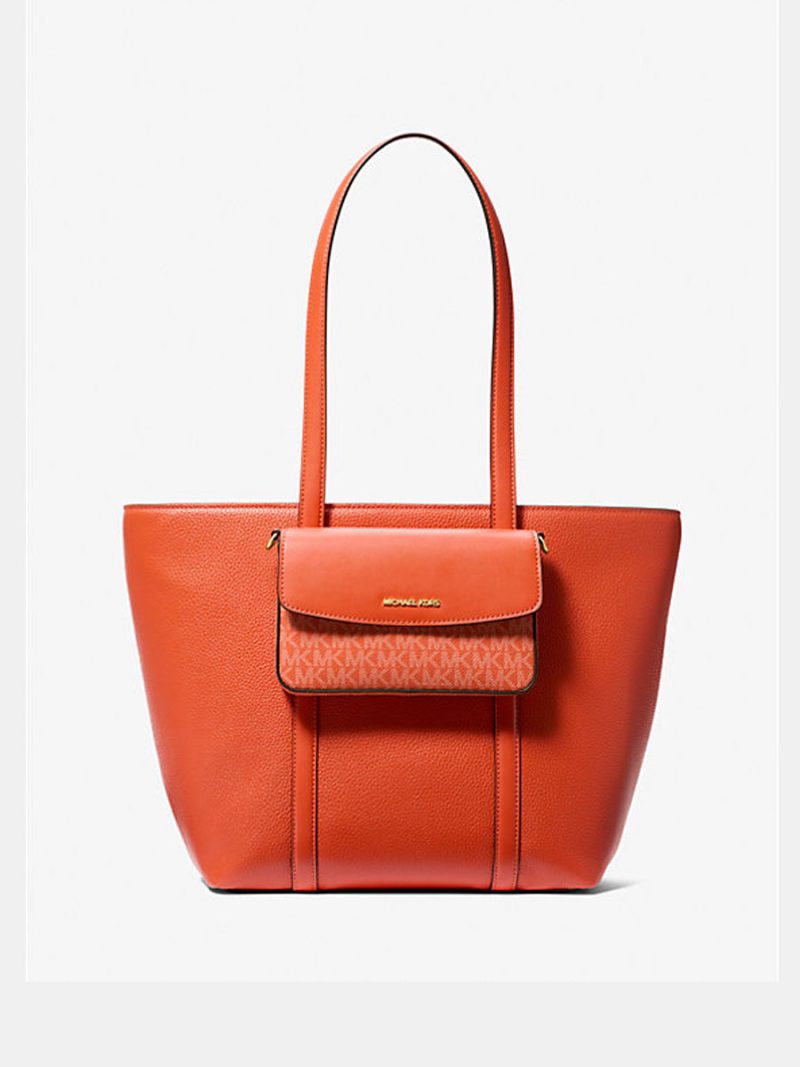 MICHAEL Michael Kors Jet Set 2-in-1 Pebbled Leather and Logo Tote Bag