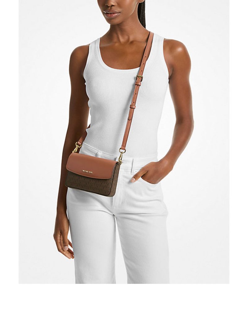 MICHAEL Michael Kors Jet Set 2-in-1 Pebbled Leather and Logo Tote Bag - Image 5