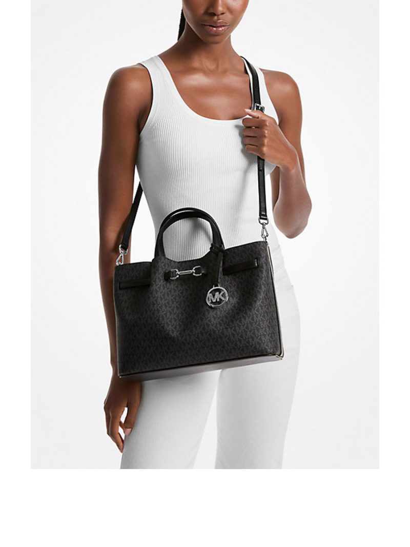 MICHAEL Michael Kors Carson Medium Signature Logo Satchel - Image 3