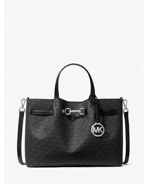 MICHAEL Michael Kors Carson Medium Signature Logo Satchel