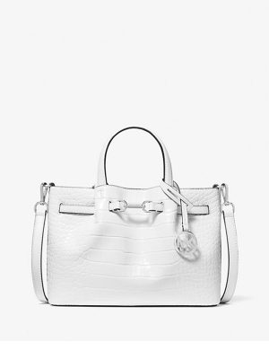 MICHAEL Michael Kors Carson Small Crocodile Embossed Satchel