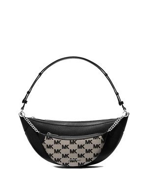 MICHAEL Michael Kors Hollis Medium 2-in-1 Pebbled Leather and Logo Jacquard Shoulder Bag