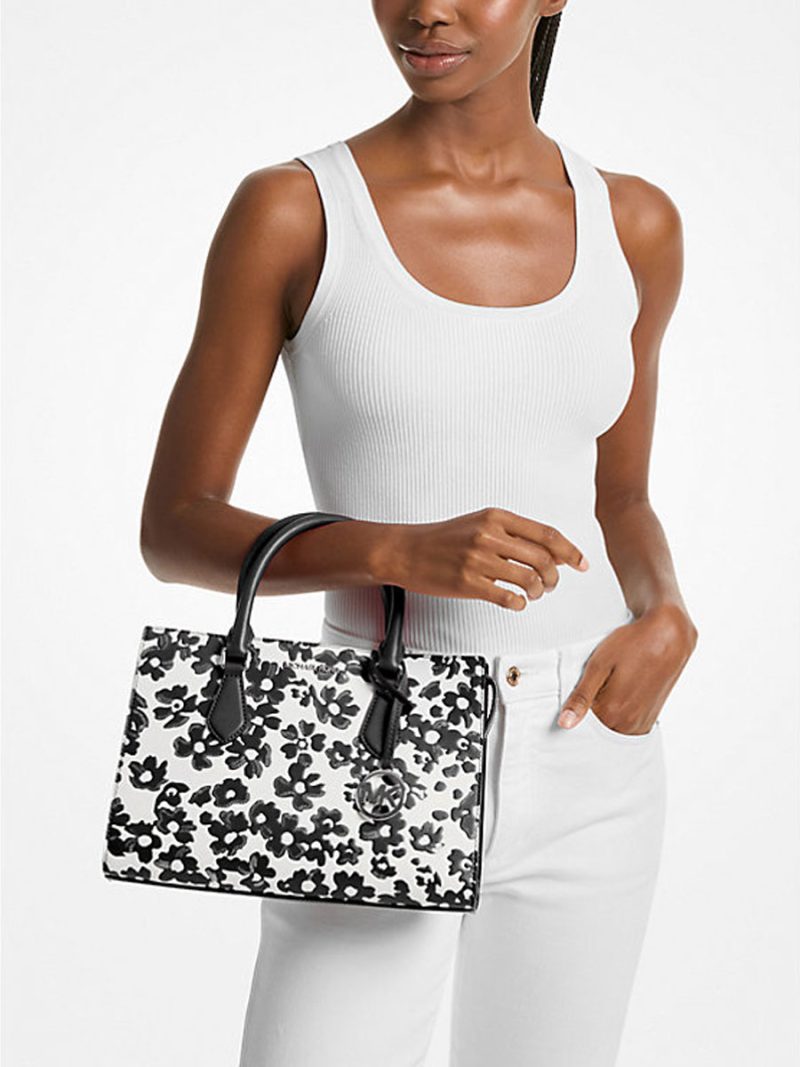 MICHAEL KORS Sheila Medium Sequined Floral Print Satchel - Image 4
