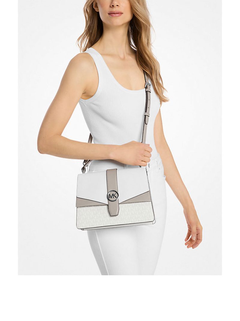 MICHAEL Michael Kors Greenwich Medium Color-Block and Signature Logo Satchel - Image 4