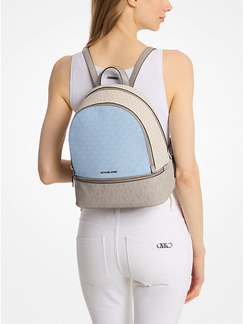 MICHAEL Michael Kors Rhea Medium Color-Block Signature Logo Backpack - Image 3