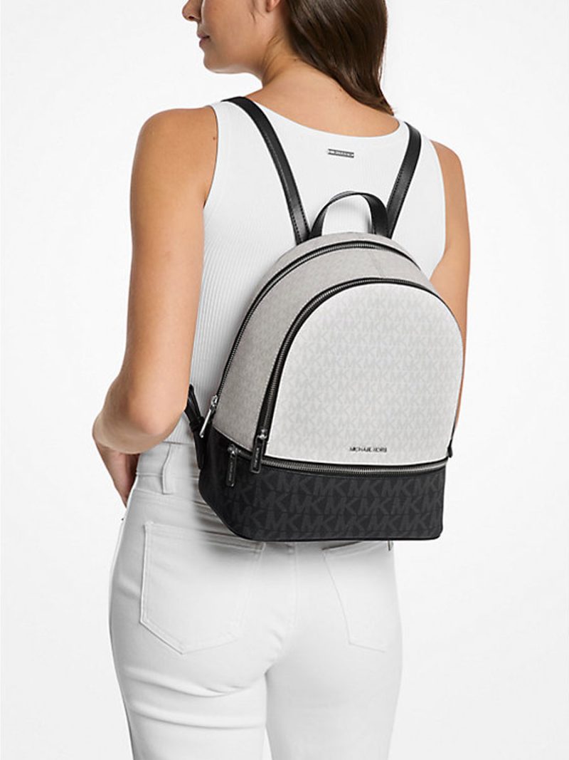 MICHAEL Michael Kors Rhea Medium Color-Block Signature Logo Backpack - Image 4