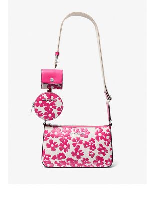 MICHAEL KORS Jet Set Small Sequined Floral Print Crossbody Bag with Case for Apple Airpods Pro®
