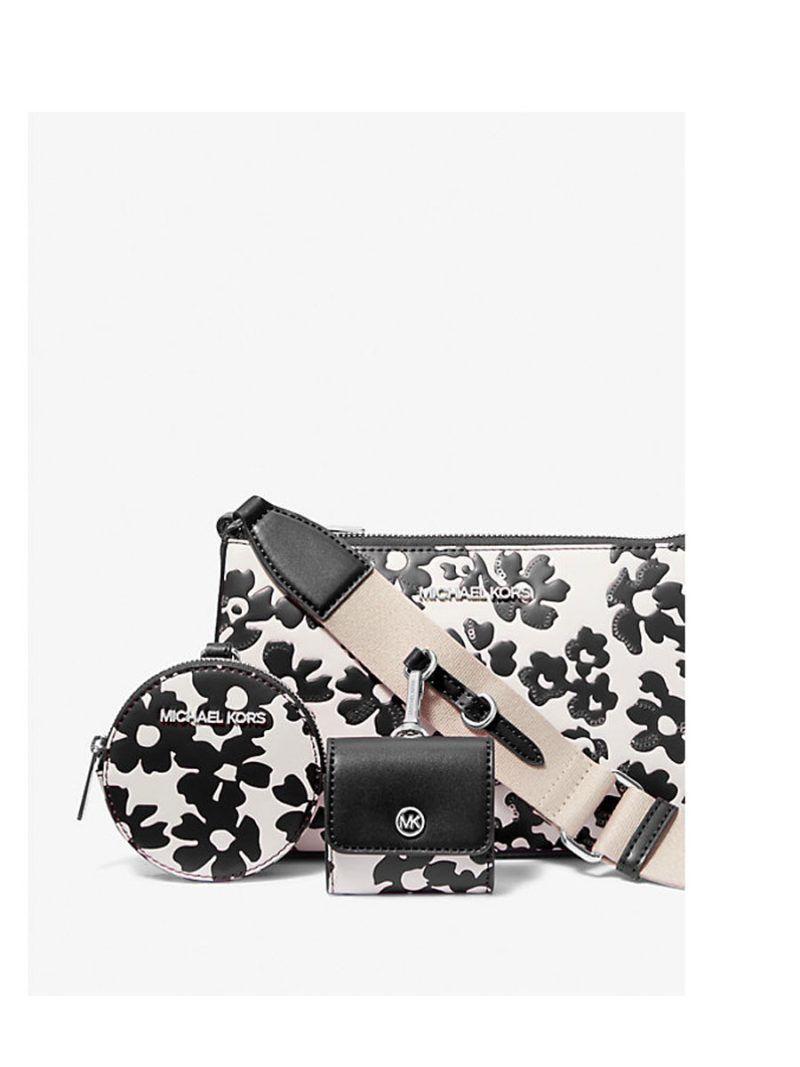 MICHAEL KORS Jet Set Small Sequined Floral Print Crossbody Bag with Case for Apple Airpods Pro® - Image 3