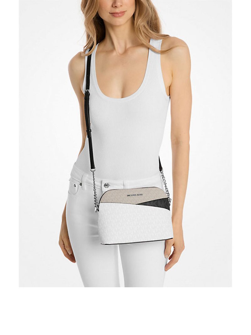 MICHAEL Michael Kors Jet Set Travel Color-Block Signature Logo Crossbody Bag - Image 3