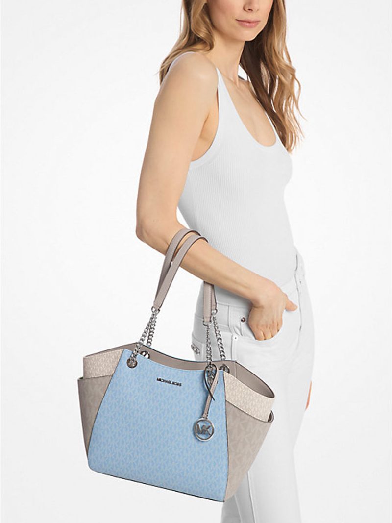 MICHAEL Michael Kors Jet Set Large Color-Block Signature Logo Shoulder Bag - Image 3