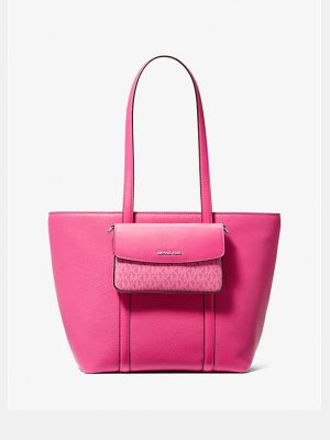 MICHAEL KORS Jet Set Large 2-in-1 Pebbled Leather Tote Bag
