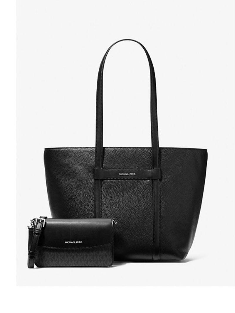 MICHAEL KORS Jet Set Large 2-in-1 Pebbled Leather Tote Bag - Image 3