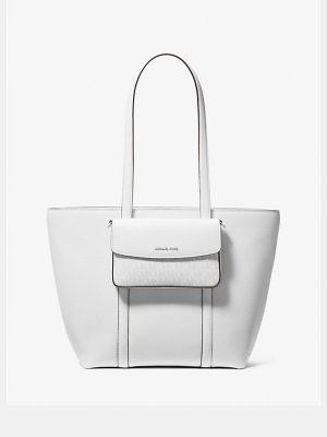 MICHAEL KORS Jet Set Large 2-in-1 Pebbled Leather Tote Bag