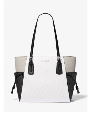 MICHAEL Michael Kors Voyager Large Color-Block Signature Logo Tote Bag