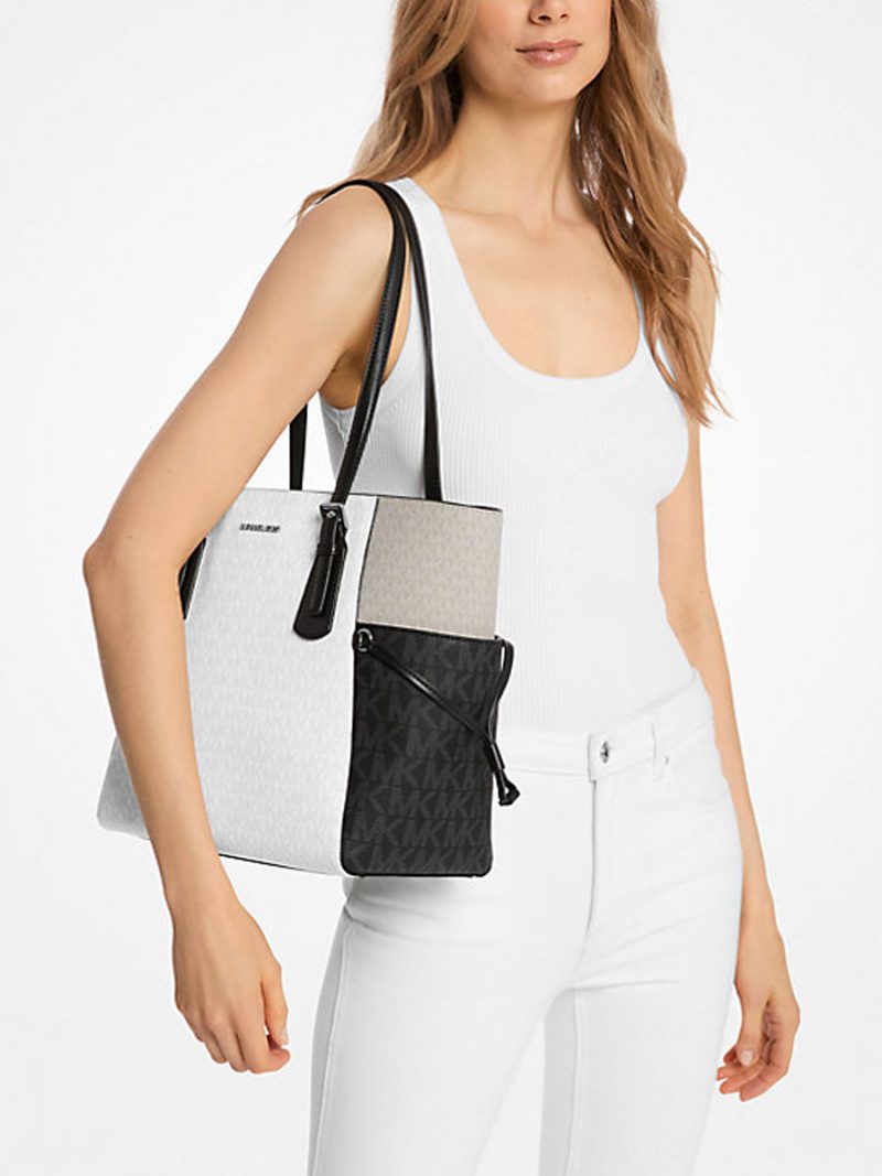 MICHAEL Michael Kors Voyager Large Color-Block Signature Logo Tote Bag - Image 3