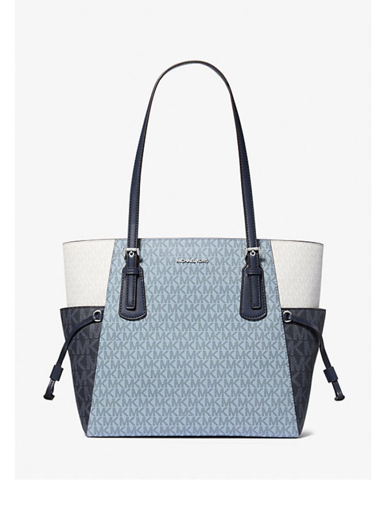 MICHAEL Michael Kors Voyager Large Color-Block Signature Logo Tote Bag