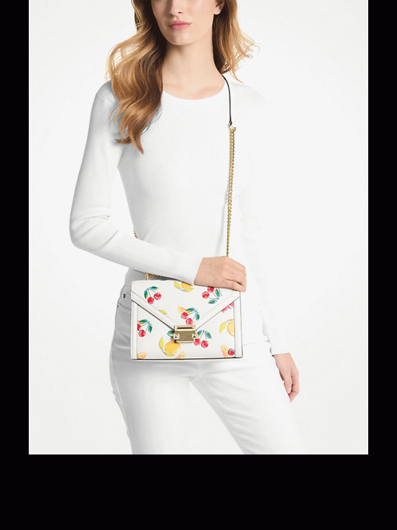 MICHAEL Michael Kors Whitney Medium Sequined Fruit Print Shoulder Bag - Image 3