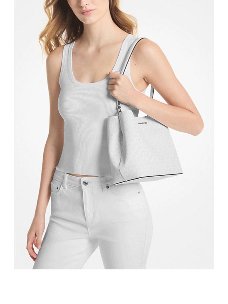 MICHAEL KORS Pratt Medium Signature Logo Shoulder Bag - Image 3