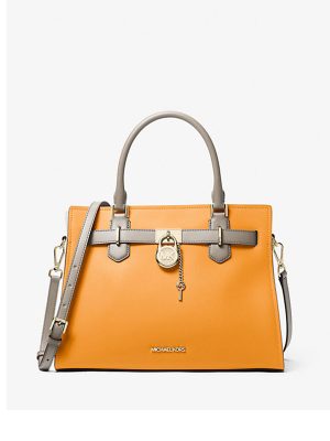 MICHAEL KORS Hamilton Medium Color-Block Leather Satchel