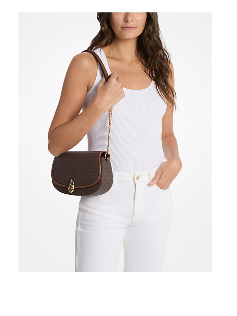 MICHAEL Michael Kors Mila Medium Signature Logo Messenger Bag - Image 3