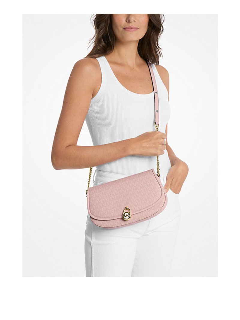 MICHAEL Michael Kors Mila Medium Signature Logo Messenger Bag - Image 3