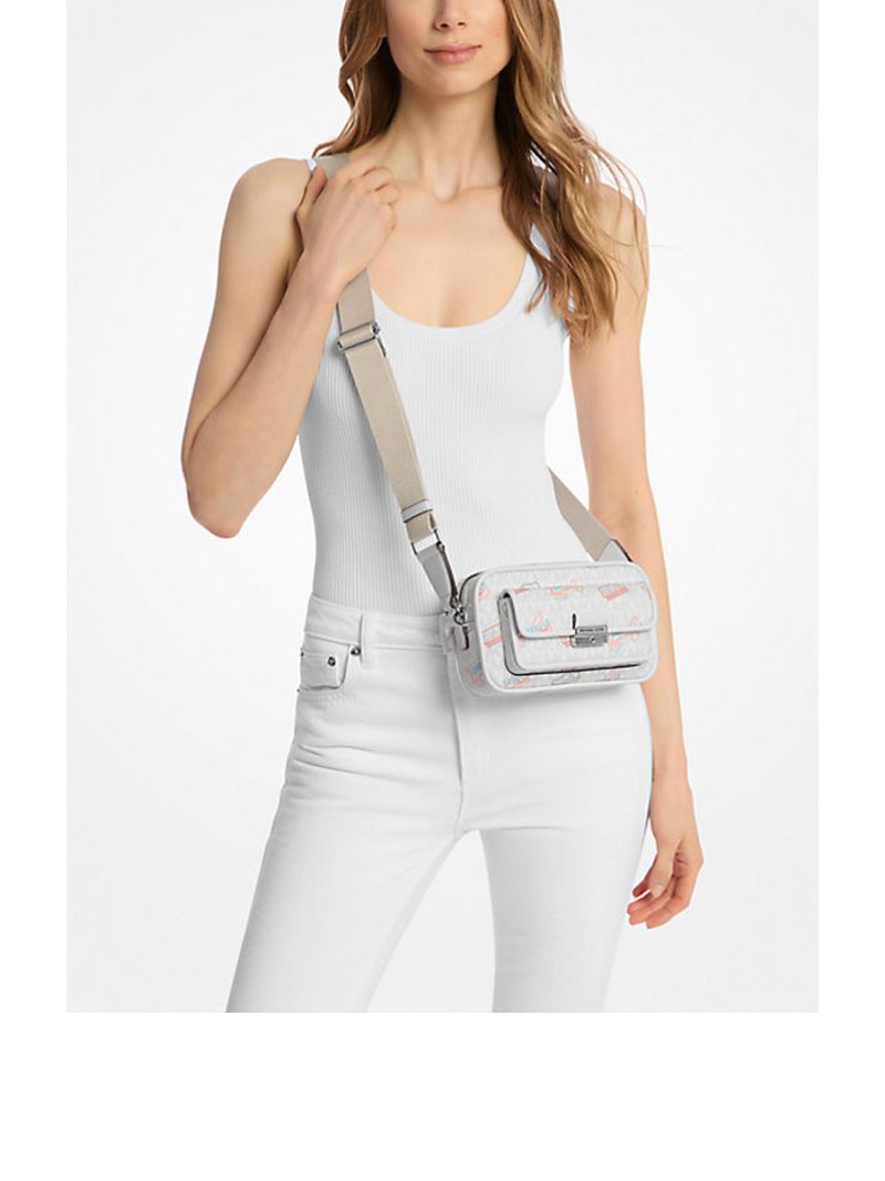 MICHAEL Michael Kors Bradshaw Extra-Small Embellished Signature Logo Camera Crossbody Bag - Image 3