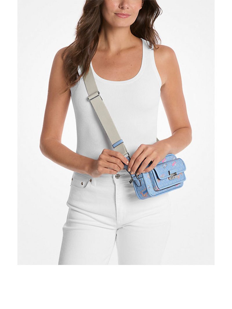 MICHAEL Michael Kors Bradshaw Extra-Small Embellished Signature Logo Camera Crossbody Bag - Image 3