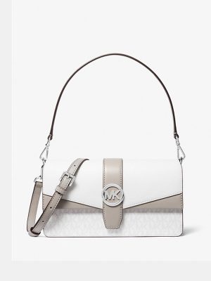 MICHAEL KORS Greenwich Medium Signature Logo Convertible Shoulder Bag
